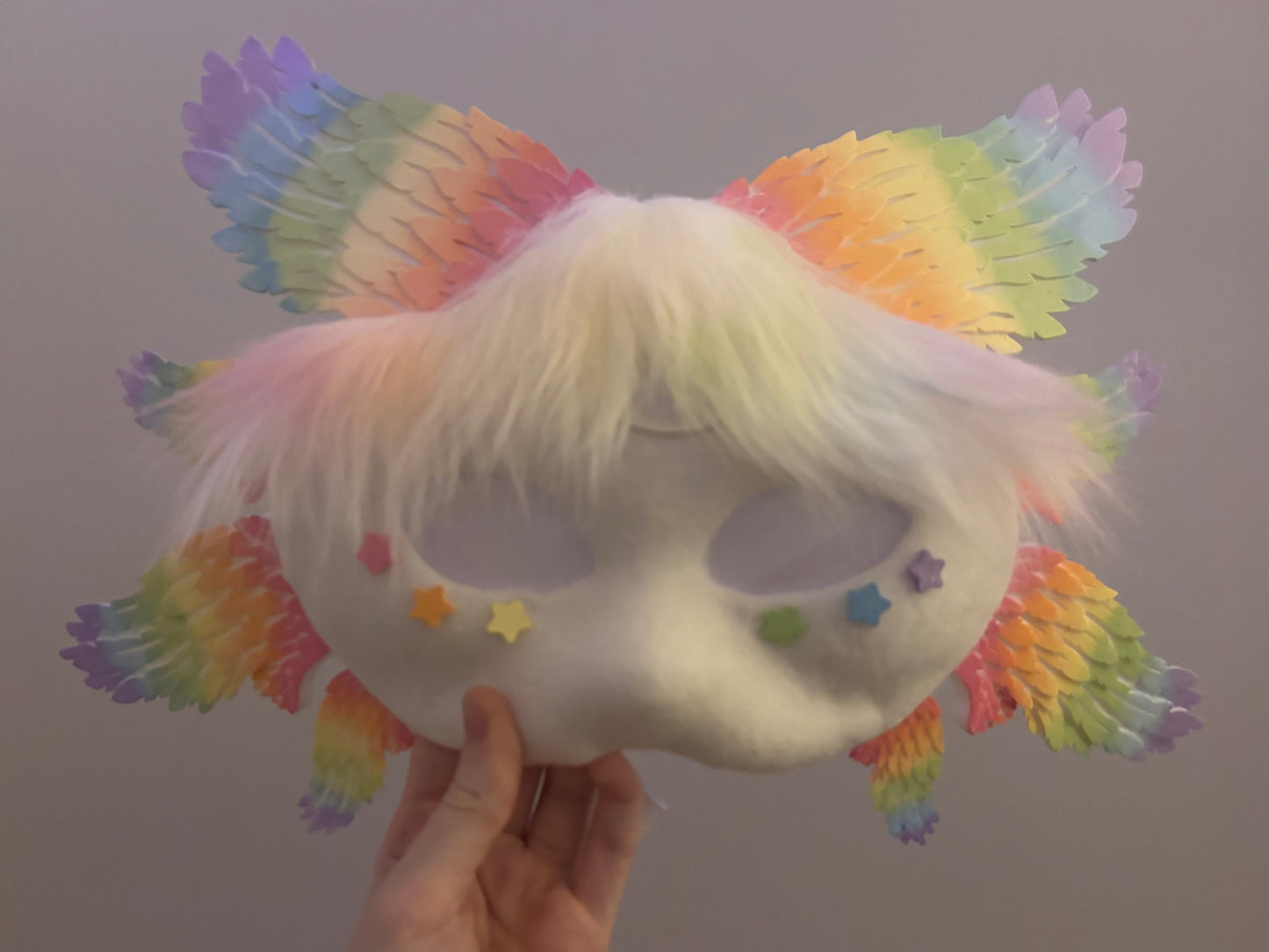 Pastel Rainbow Angel Therian Mask