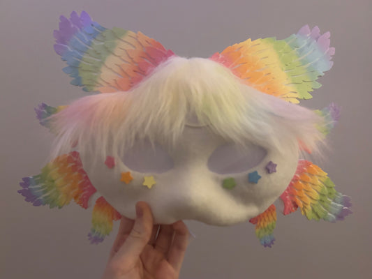 Pastel Rainbow Angel Therian Mask
